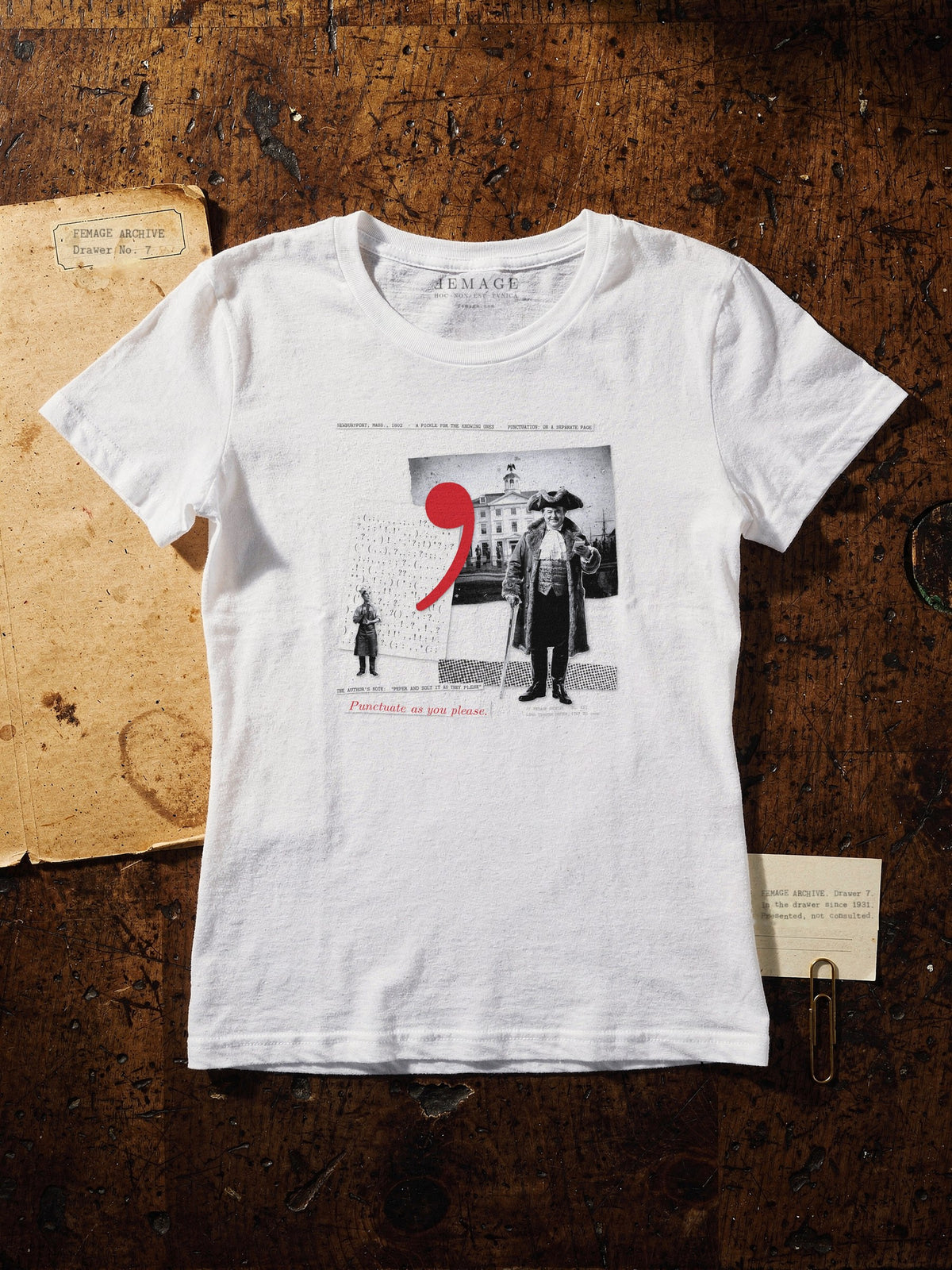 Plate XXI tee on the archive desk