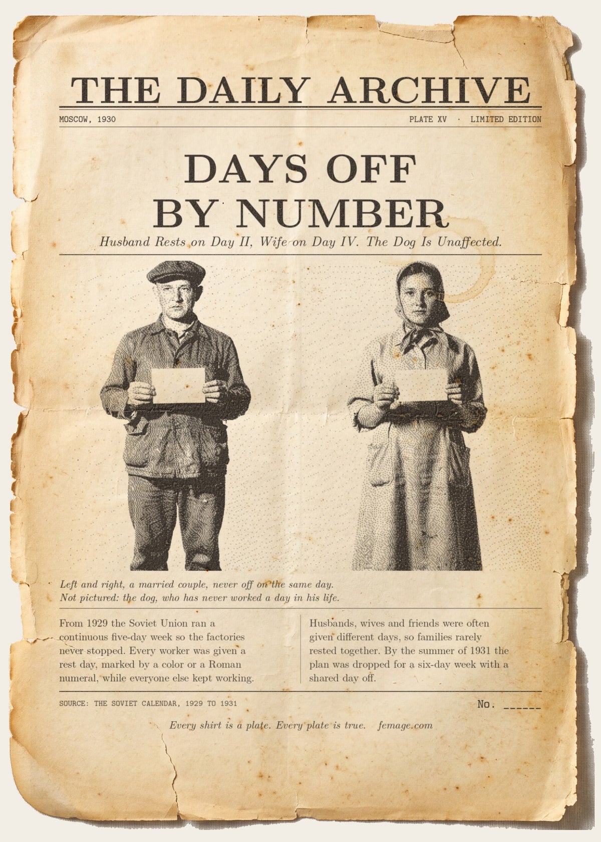 The Daily Archive story card: Days off by number