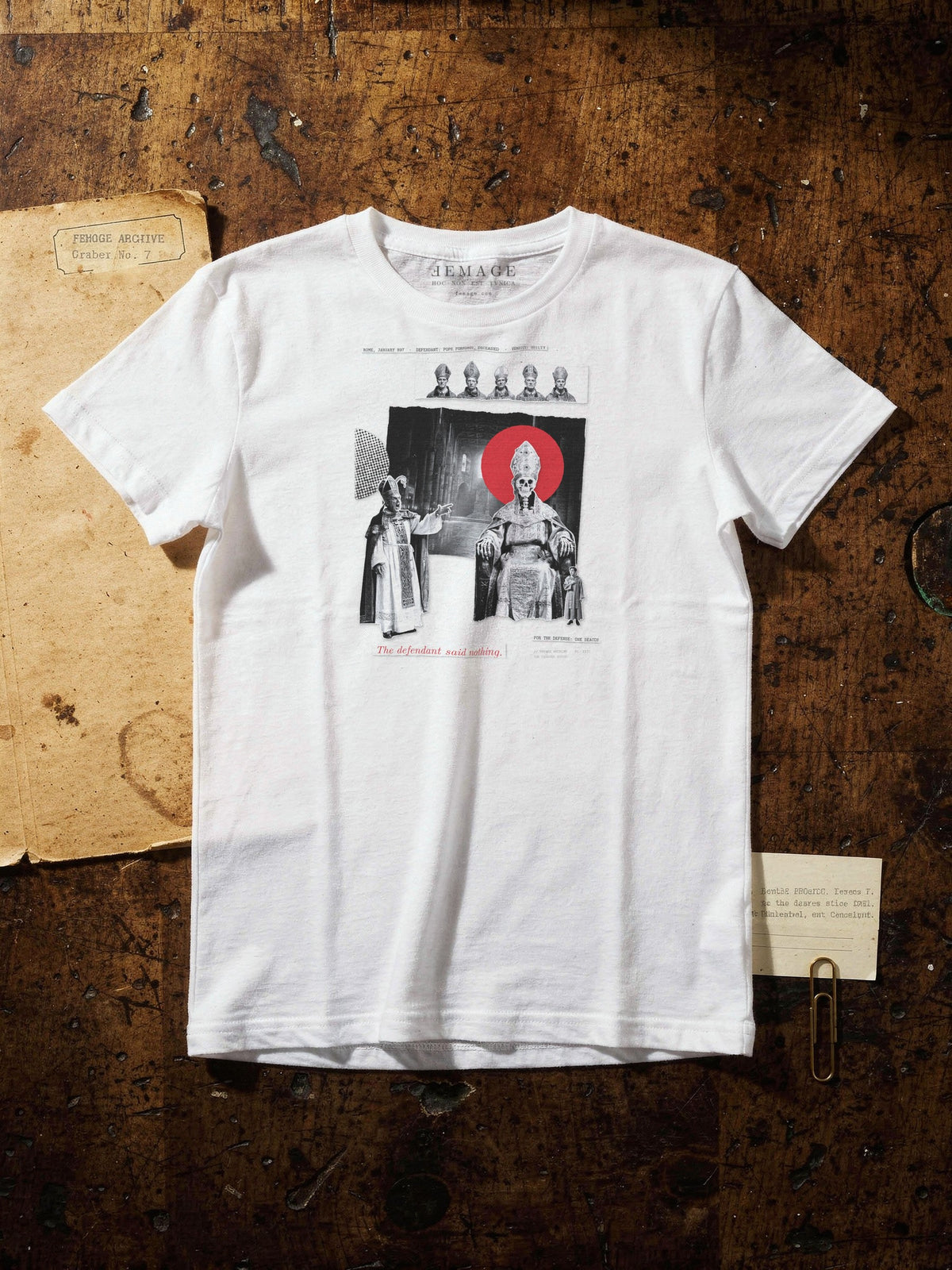Men's classic cut, Plate XXII tee on the archive desk