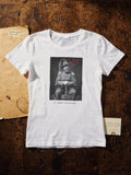 Print XX: Emperor Norton with a red crown drawn on, on a white T-shirt