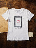 Print XXVI, the empty frame, black and white print on the women's fitted tee