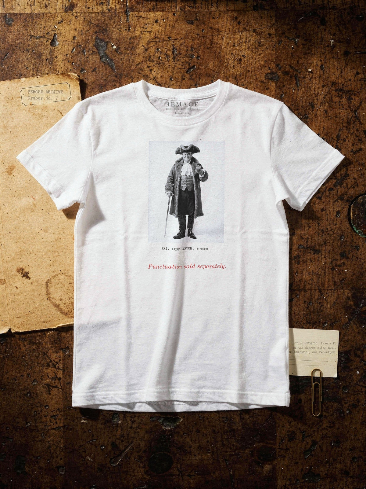 Men's classic cut, Print XXI, Lord Dexter, on the archive desk