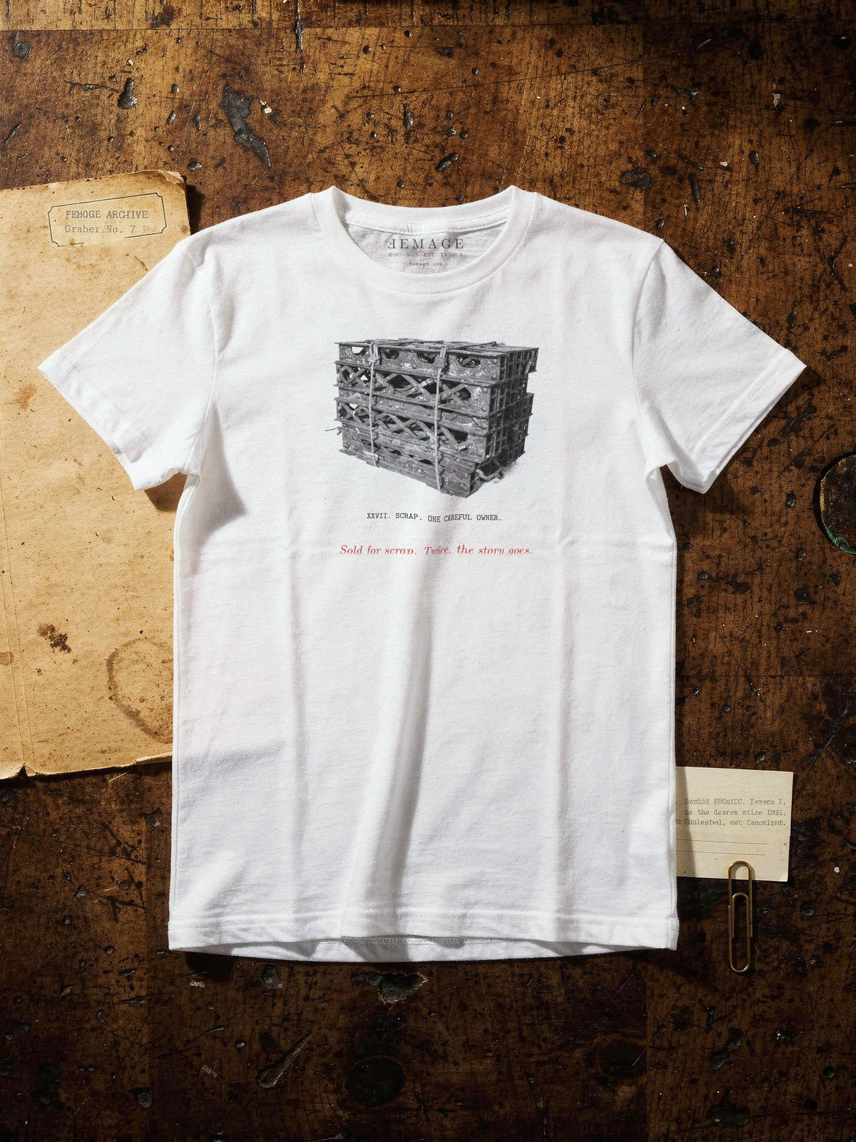Print XXVII, the girders, black and white print on the men's tee