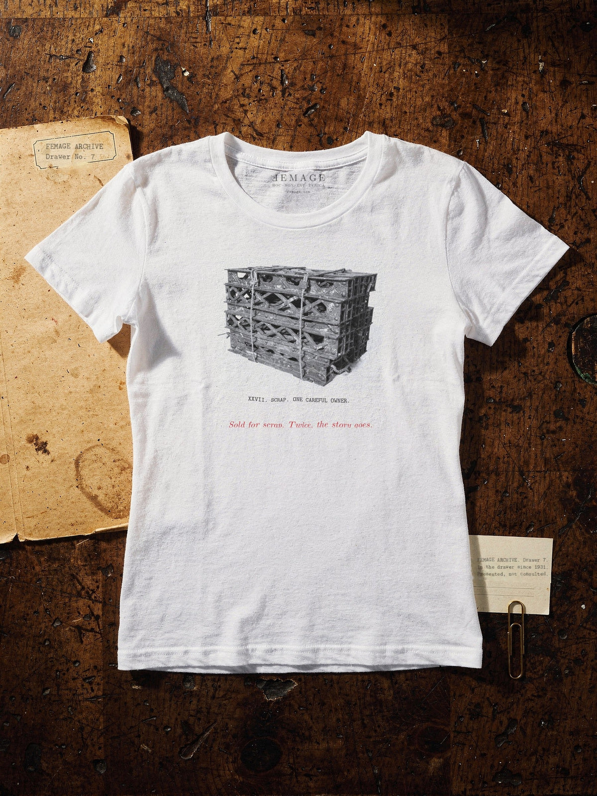 Print XXVII, the girders, black and white print on the women's fitted tee